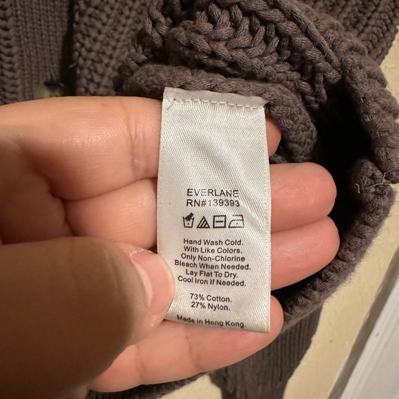 Everlane The Texture Knitted‎ Cardigan Size Small Grey Button Front - Picture 7 of 7